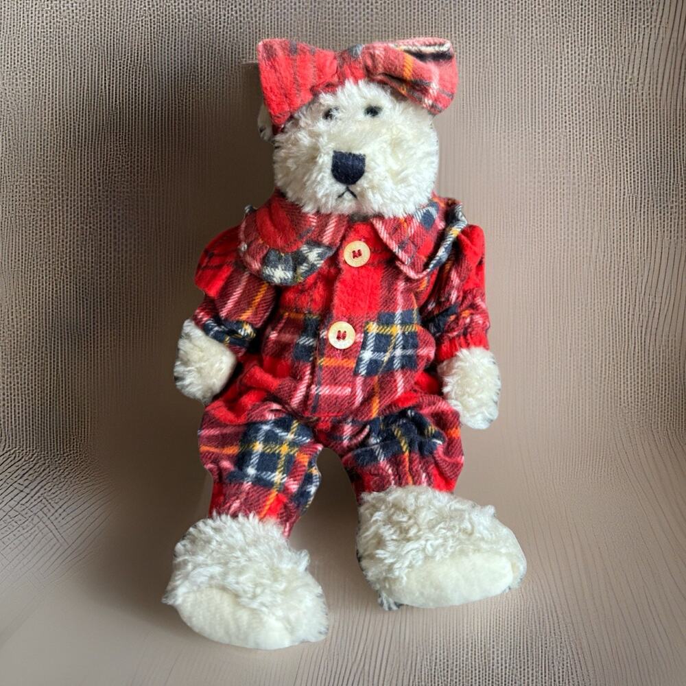 VTG 1985-1996 Boyds Bears Ophelia in Red Plaid Plush Stuffed Animal Bear
